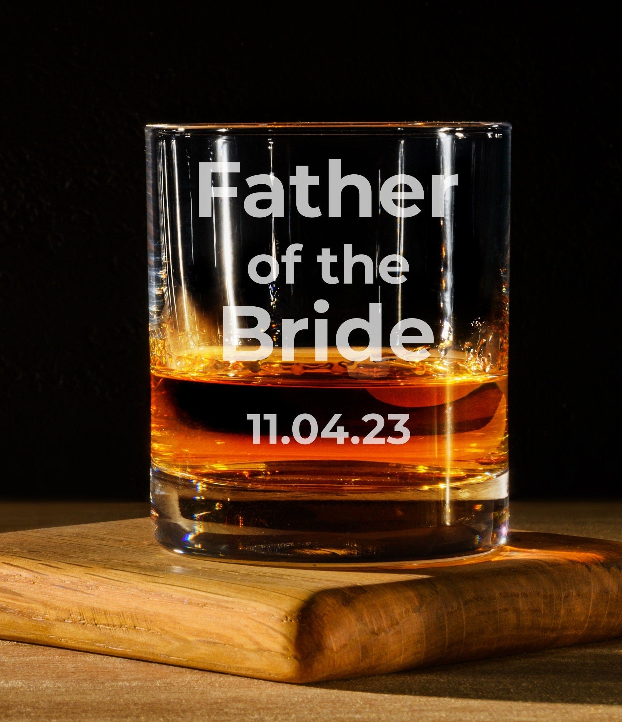Run Wild Engraving Whiskey father of bride/groom date Father Of The Bride Or Groom Whiskey Glass
