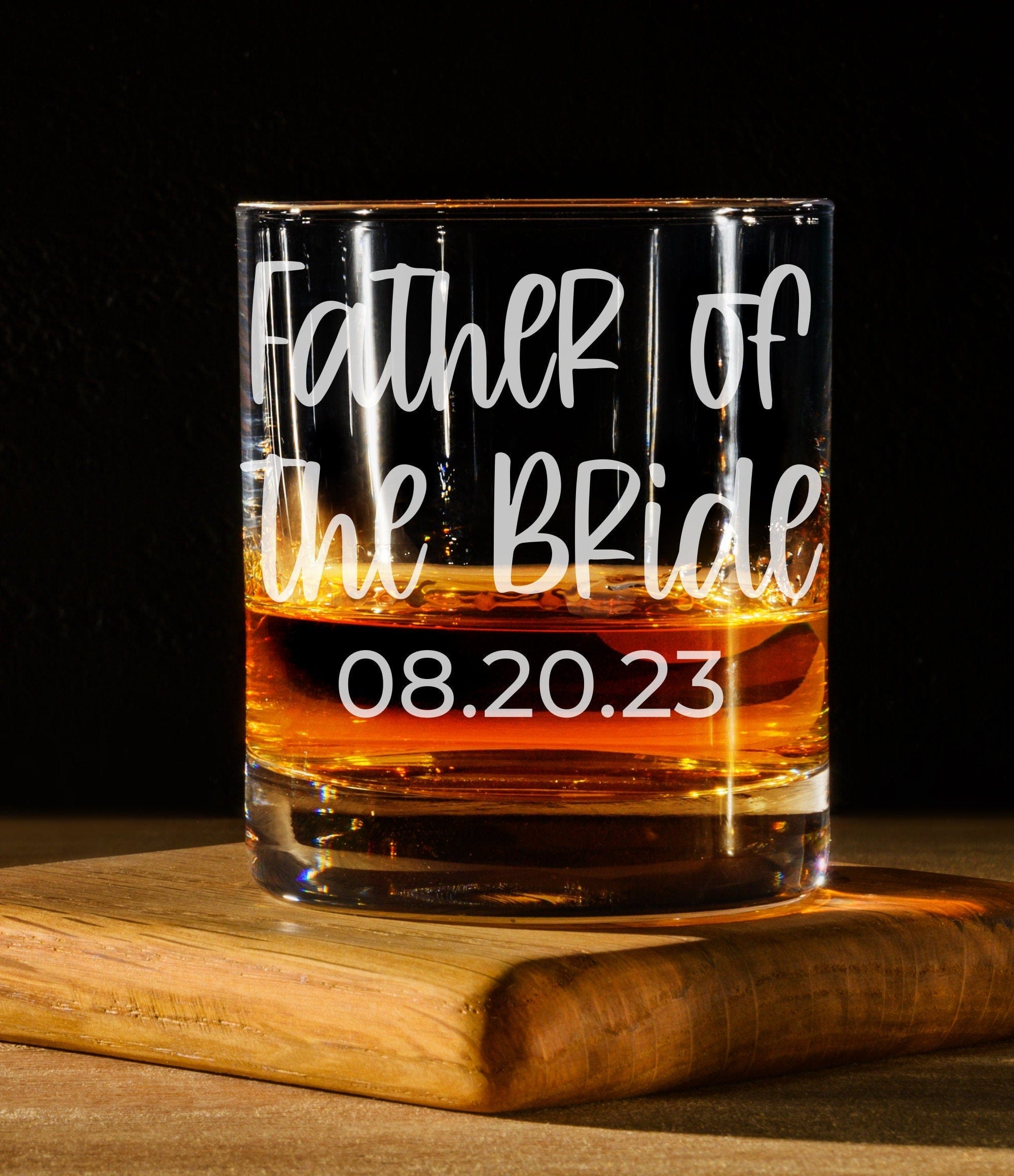 Run Wild Engraving Whiskey father of bride/groom date Father Of The Bride Or Groom Whiskey Wedding Glass