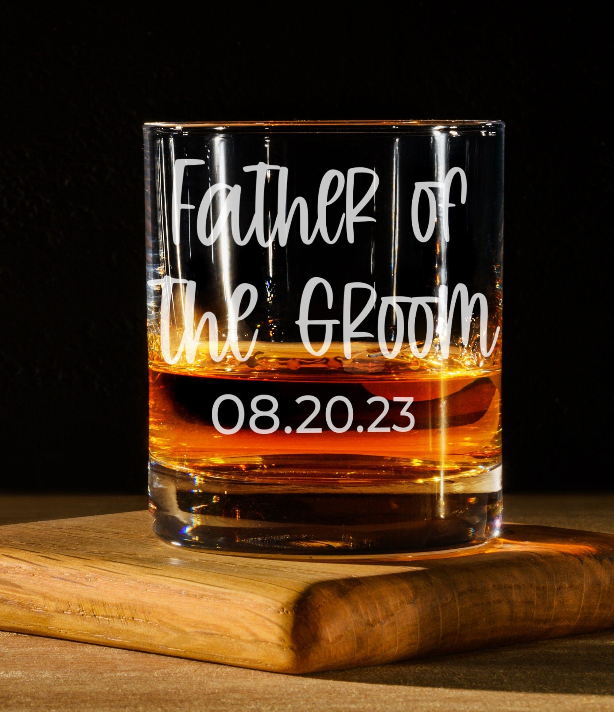 Run Wild Engraving Whiskey father of bride/groom date Father Of The Bride Or Groom Whiskey Wedding Glass