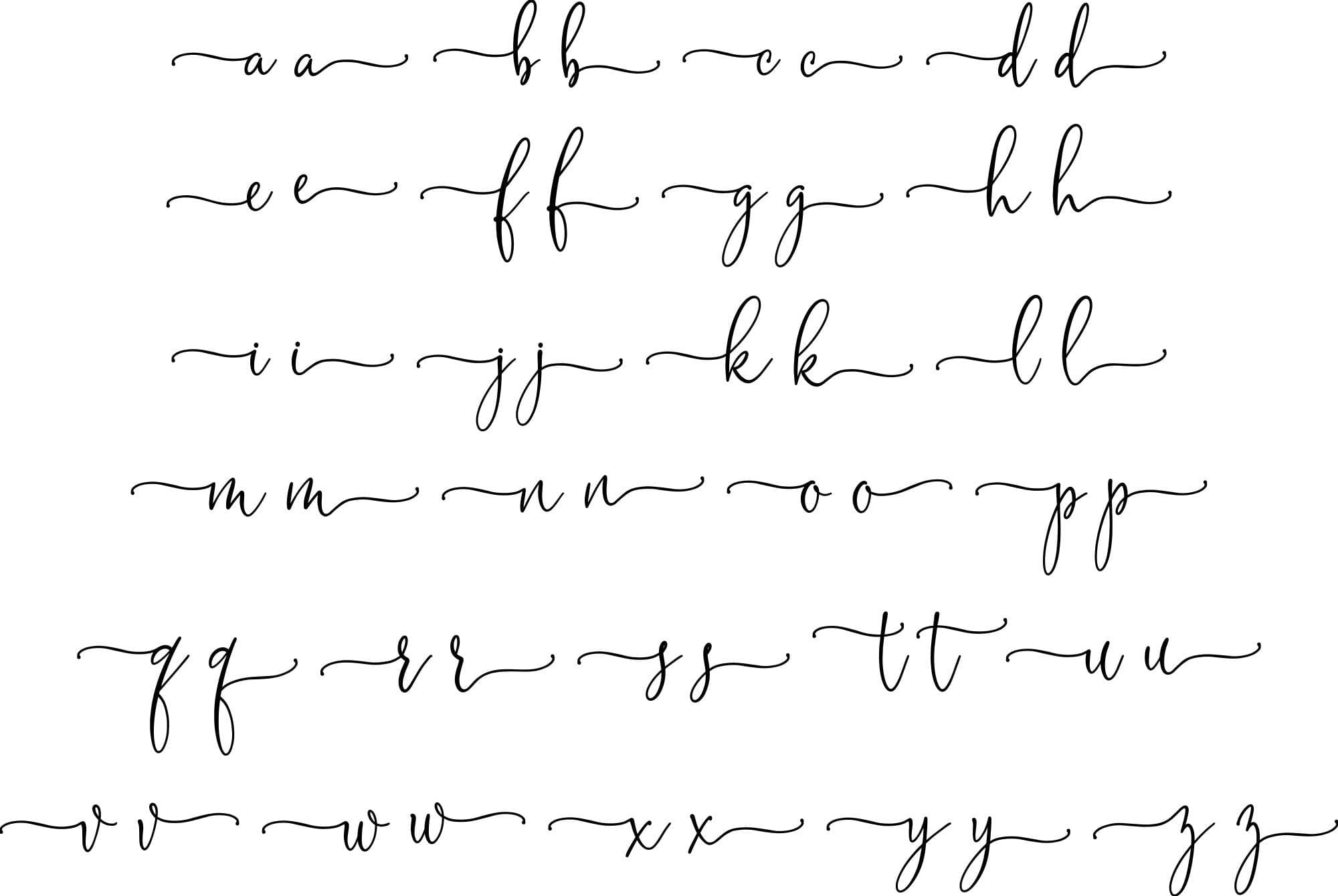 photo of the font letters that are used for the initials.