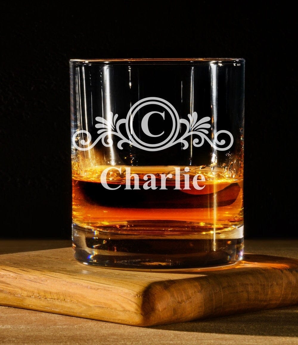Whiskey Glass Whiskey initial name Personalized Whiskey Glass | Groomsman Proposal