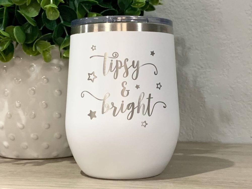 12oz tumbler wine tumbler Tipsy And Bright 12oz Christmas Wine Cup