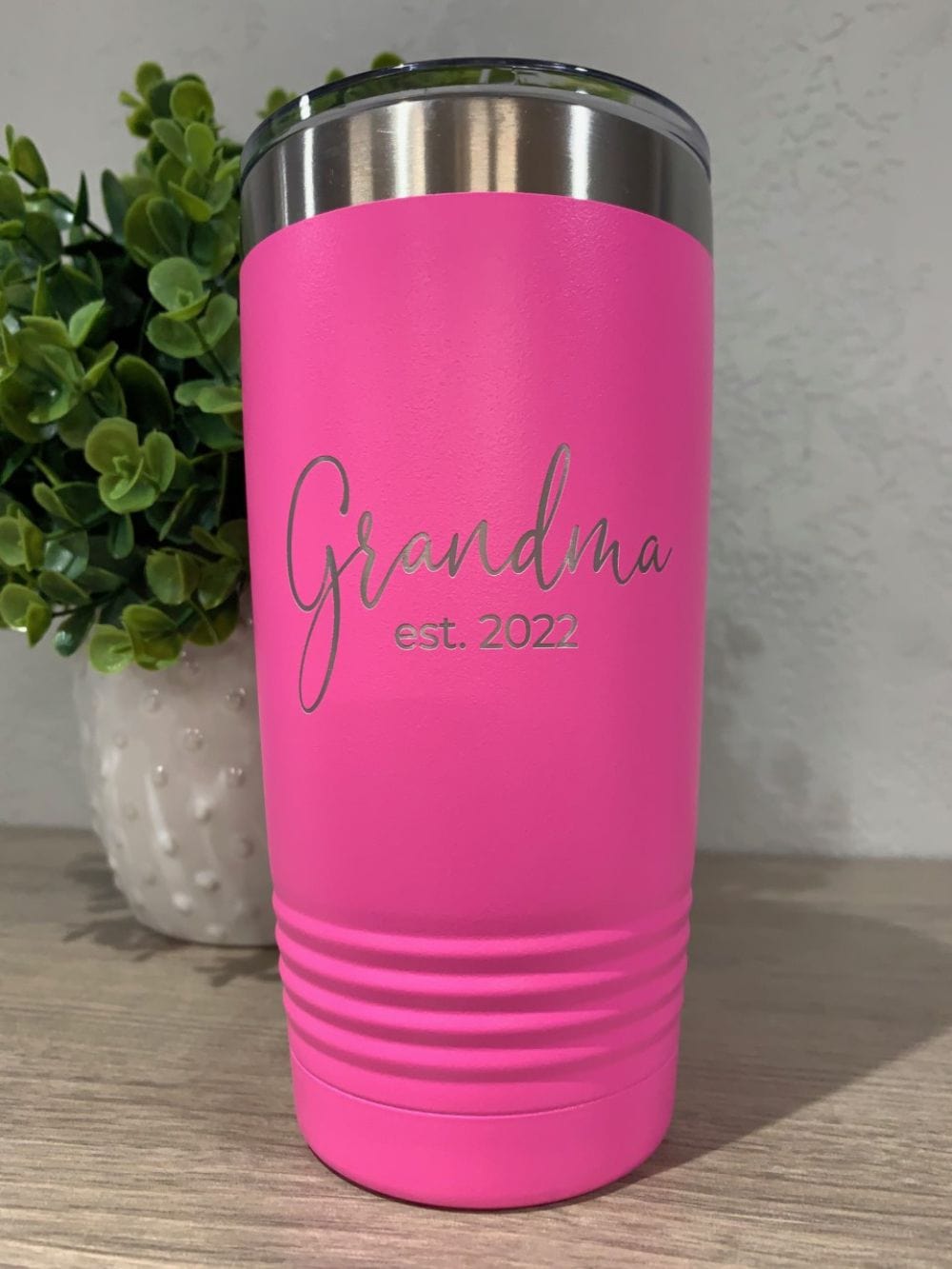 Grandma 20 Oz Travel Mug Engraved With Year