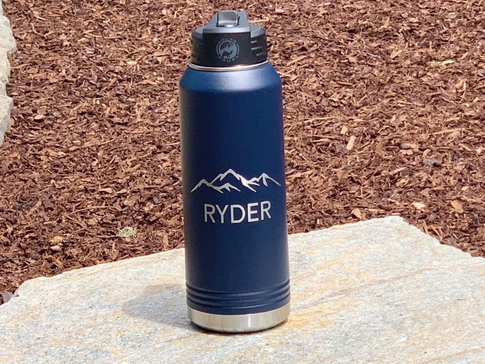 32 Water Bottle Engraved With Mountains Personalized With Name