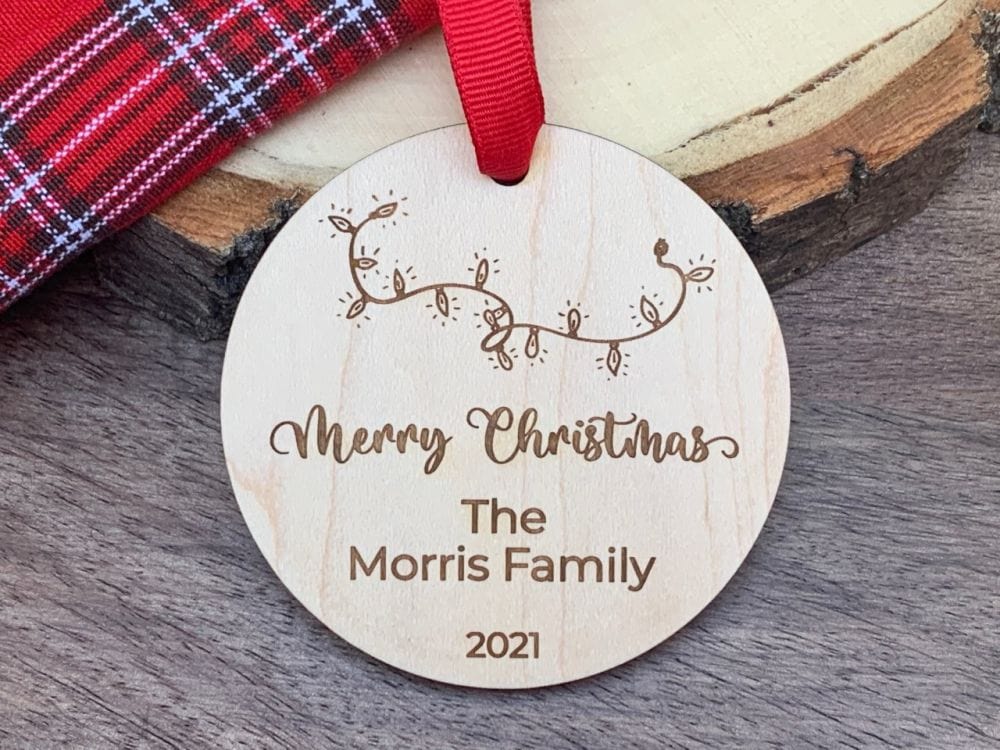 engraving co family name and year Family Name Christmas Ornament Personalized