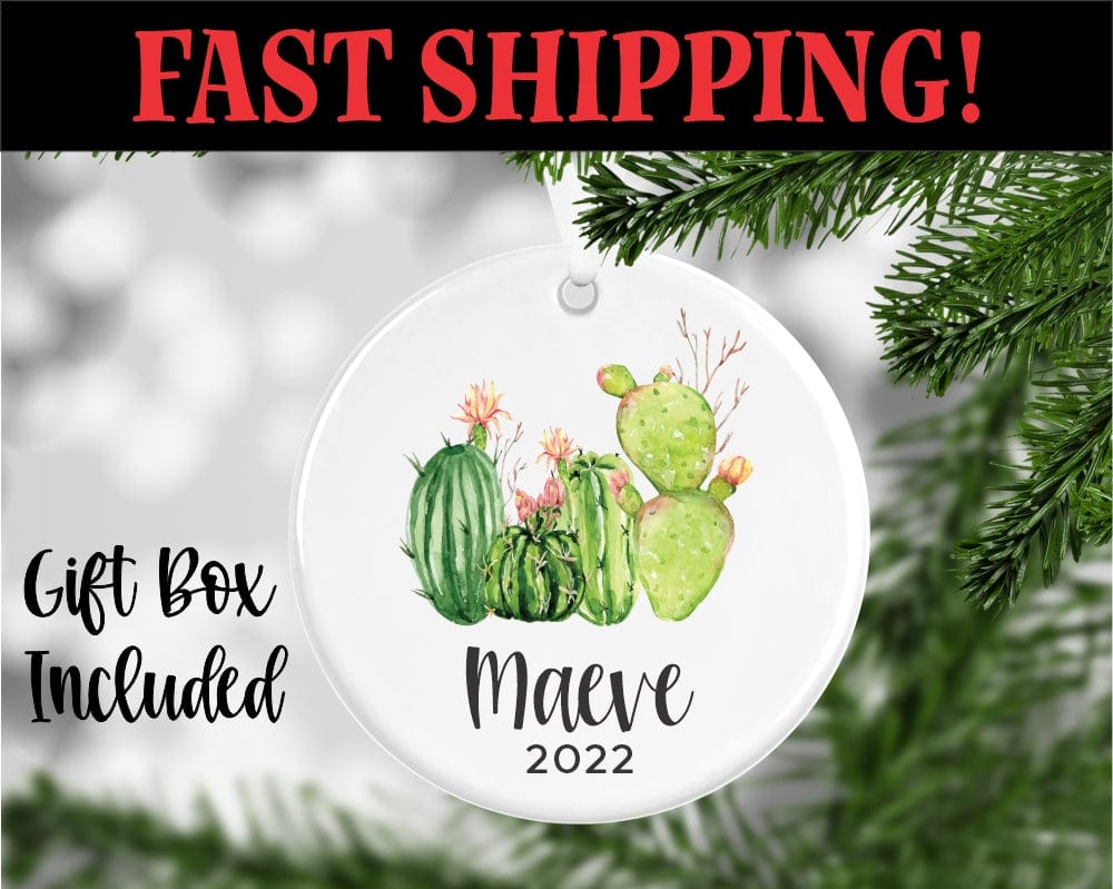 engraving CO name and year Personalized Cactus Ornament 2022