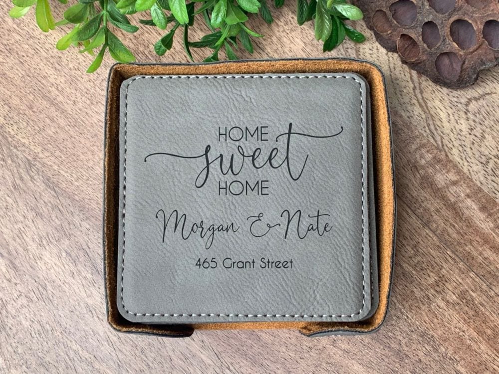 Leatherette Address Coaster Set