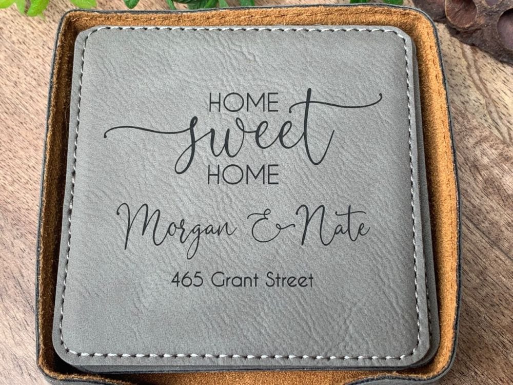 Leatherette Address Coaster Set