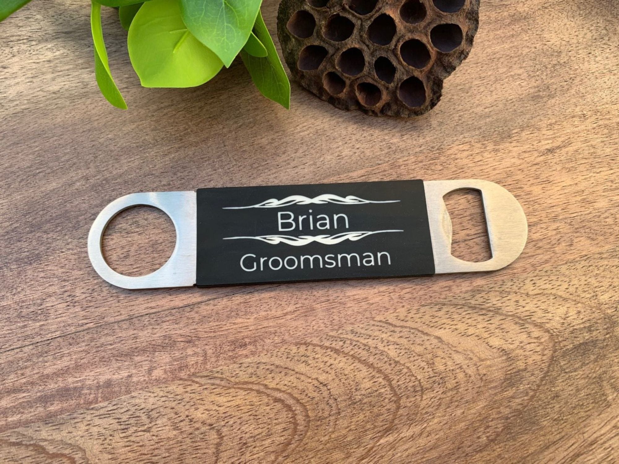 Personalized Groomsmen Bottle Opener | Engraved Wedding Party Favor 