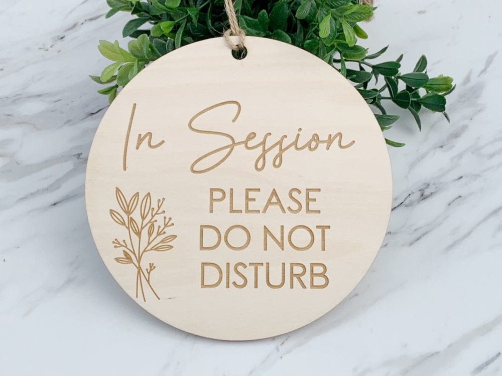 Wood Office Door Sign | In Session