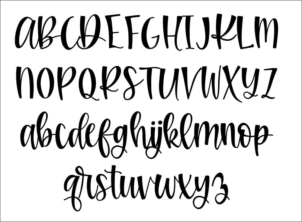 font letters for gift tag