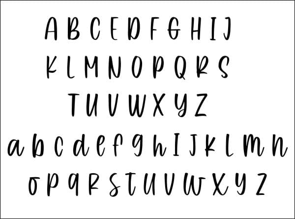 Font letters to choose from